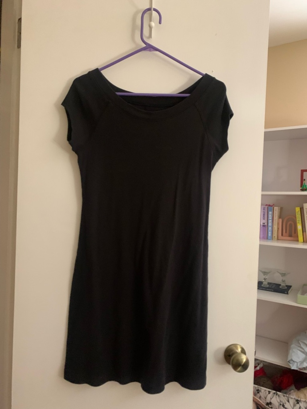 Chelsea & Theodore Black Short-Sleeve Mini Dress